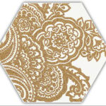 Paradyz Shiny Lines Gold Hexagon Inserto B dekorcsempe 19,8x17,1
