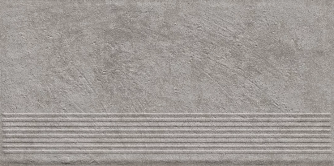 CARRIZO_grey_stopnica_struktura_mat_300x600_T1.png Paradyz Carrizo Grey Klinker Strukuta 30x60 lépcsőlap - Image 1